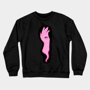 Spooky pink hand Crewneck Sweatshirt